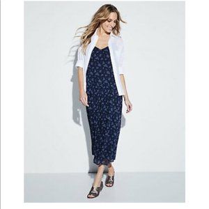 Vince Calico Floral Blue Silk Dress